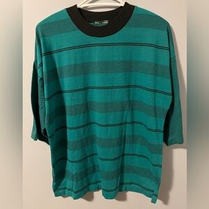 Striped Green and Black Cotton Tee